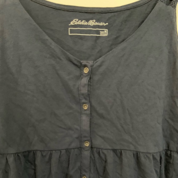 Blue Button Down Tank Top - Picture 2 of 4